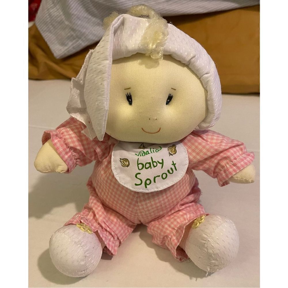 Original VIDALIA ONION DOLL by Joyce 10” Plush Baby Sprout w/ Bonnet & Bib